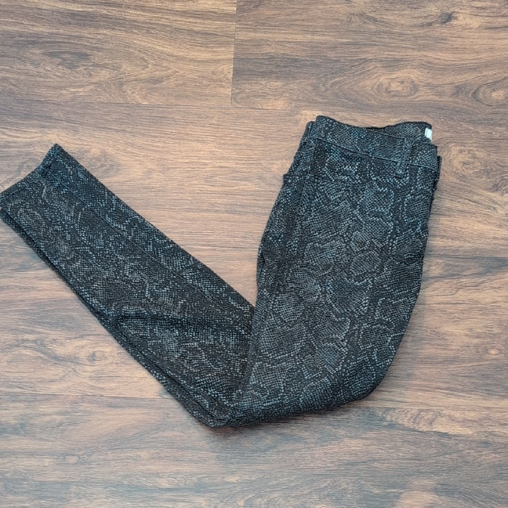 J Brand Charcoal Snakeskin Leggings